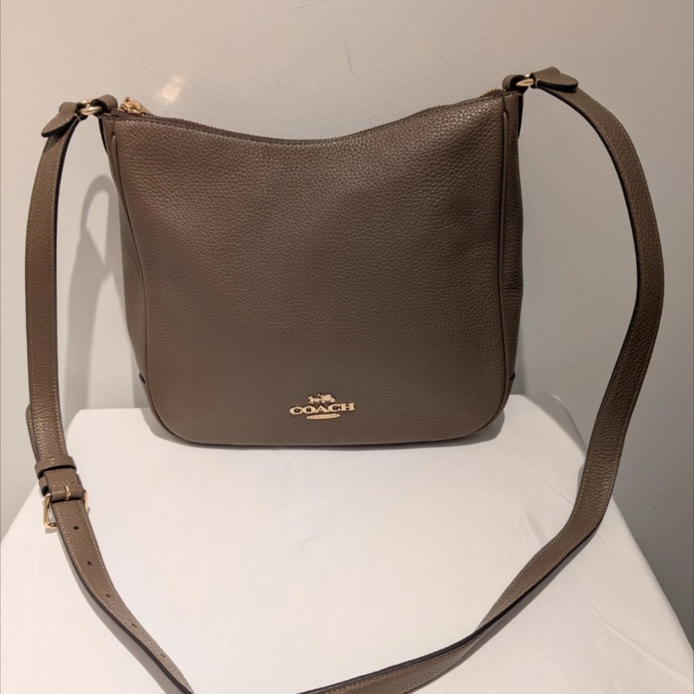 Coach New York Green Pebbled Ellie File Refined Leather Crossbody Bag (CU960)